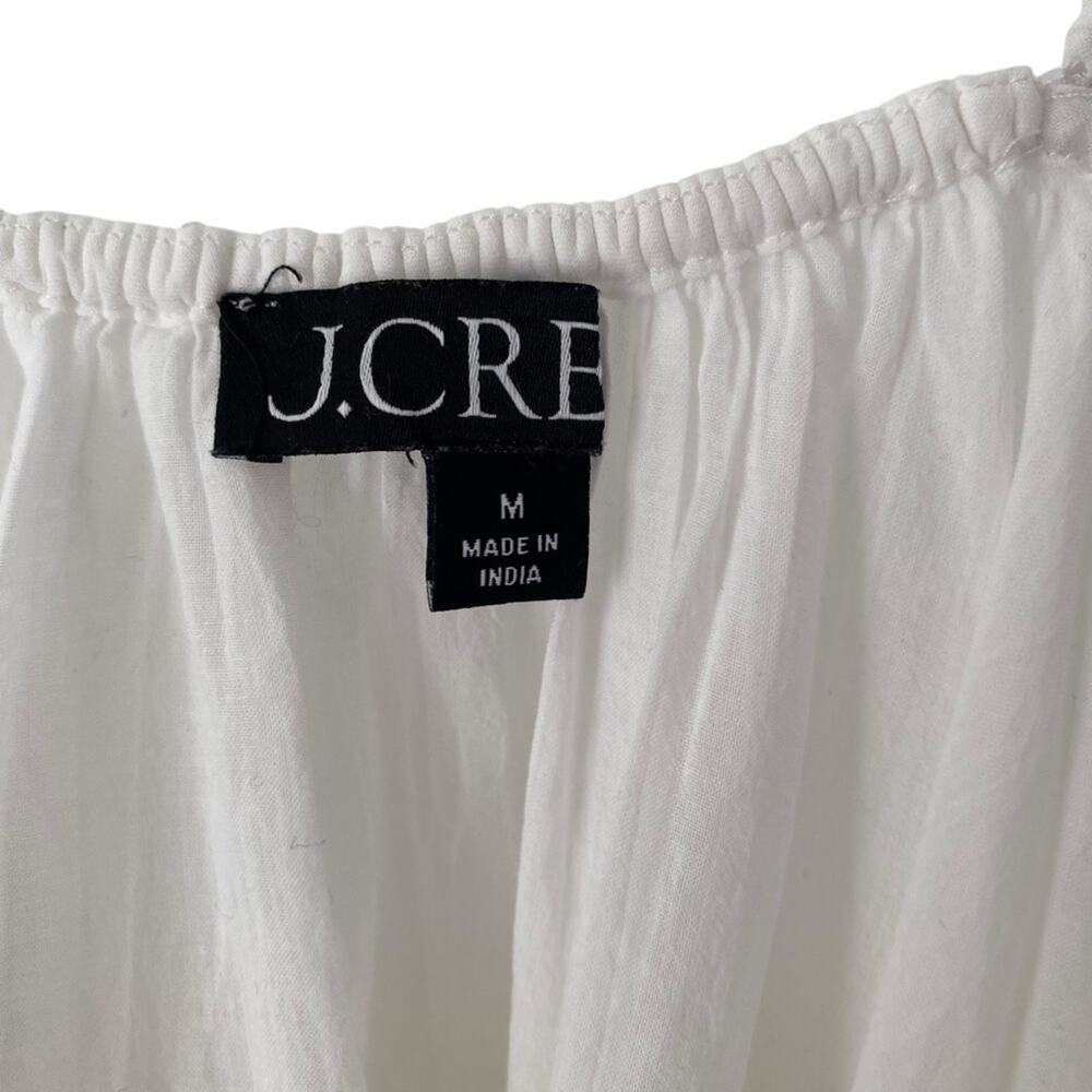 J. Crew White Embroidered Cotton Voile Tank Blouse Cami size medium - Picture 7 of 10